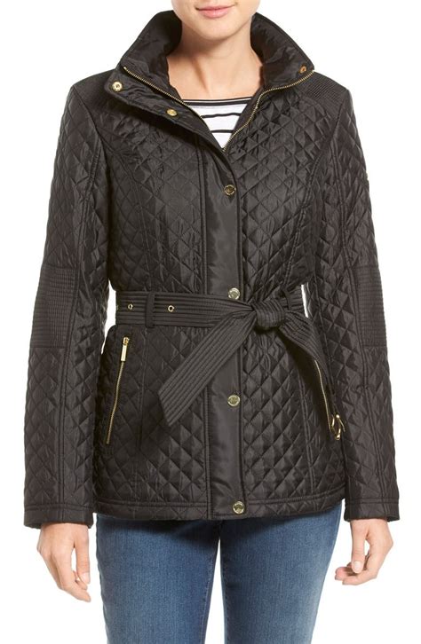 michael kors green raincoat|Michael Kors belted padded jacket.